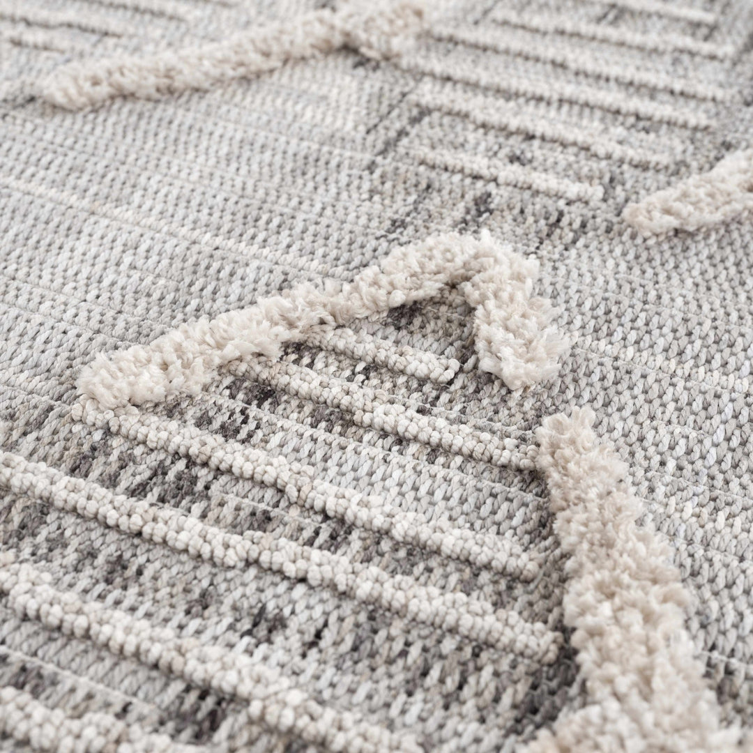 Gray, Silver and Brown Geometrical Texture Area Rug - The Rug Decor