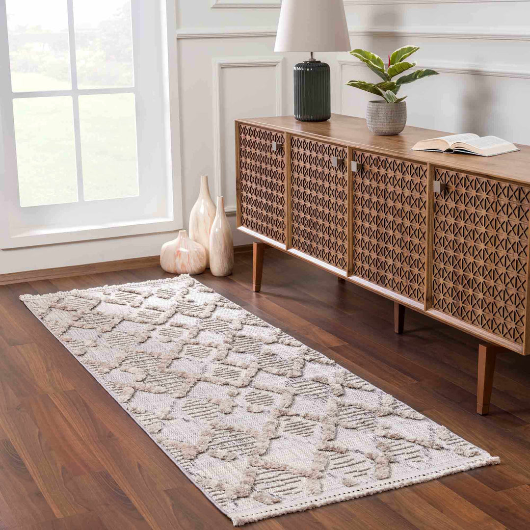 Gray, Silver and Brown Geometrical Texture Area Rug - The Rug Decor