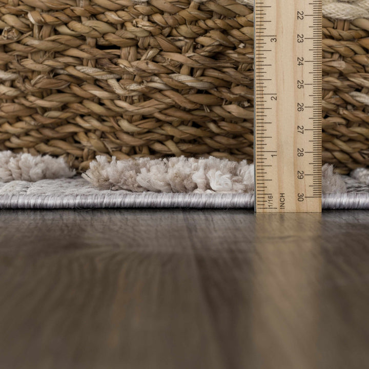 Gray, Silver and Brown Geometrical Texture Area Rug - The Rug Decor