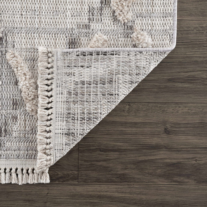 Gray, Silver and Brown Geometrical Texture Area Rug - The Rug Decor