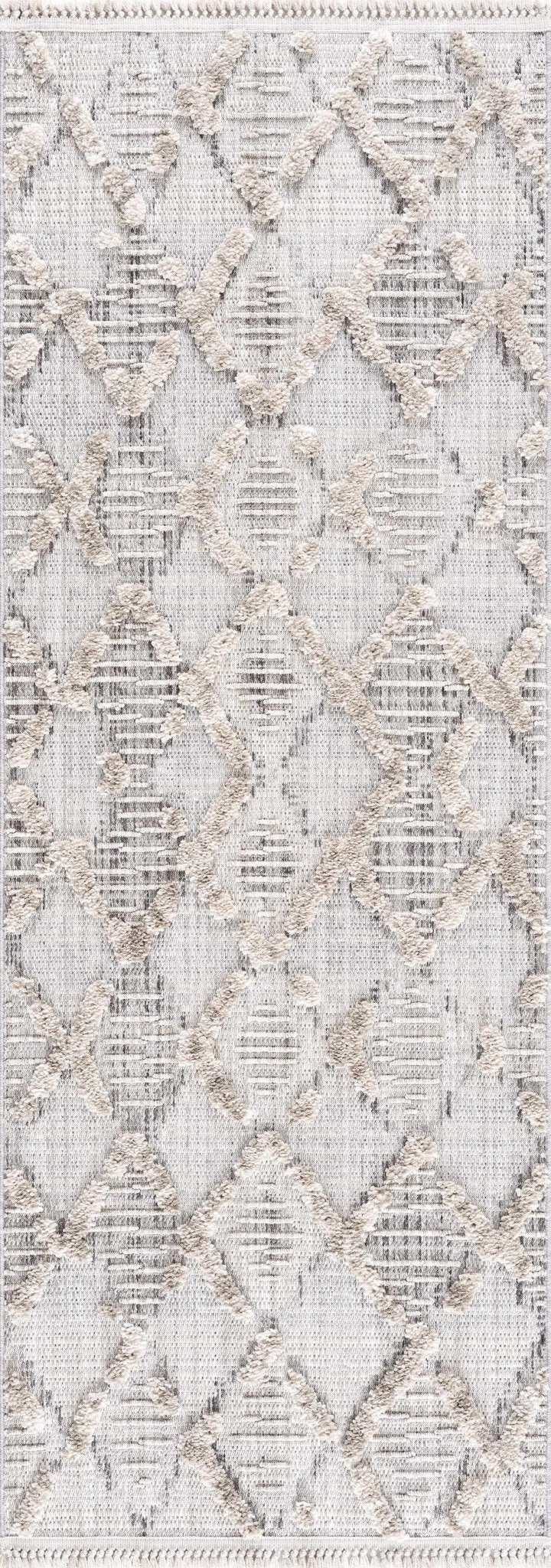 Gray, Silver and Brown Geometrical Texture Area Rug - The Rug Decor