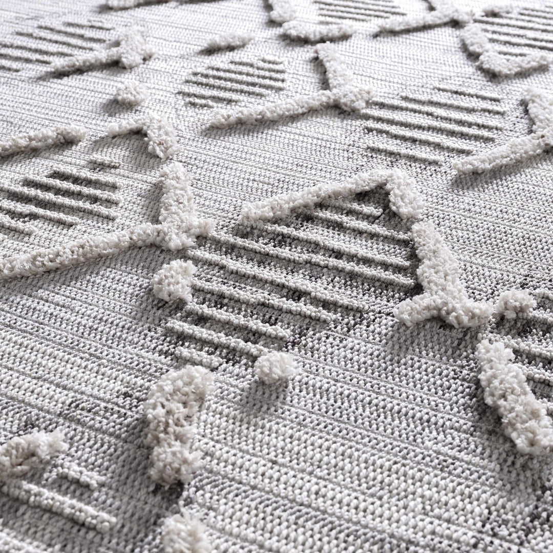 Gray, Silver and Brown Geometrical Texture Area Rug - The Rug Decor