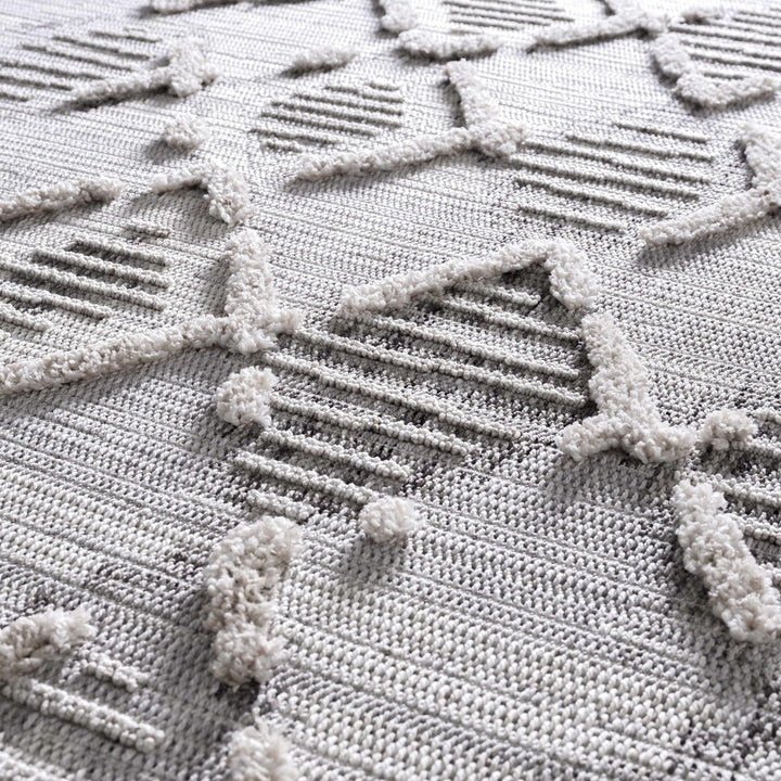 Gray, Silver and Brown Geometrical Texture Area Rug - The Rug Decor