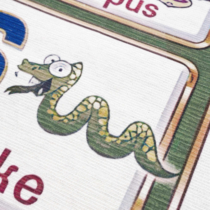 Green and Ivory Colorful Alphabets Washable Kids Rug, Perfect for kids room - The Rug Decor