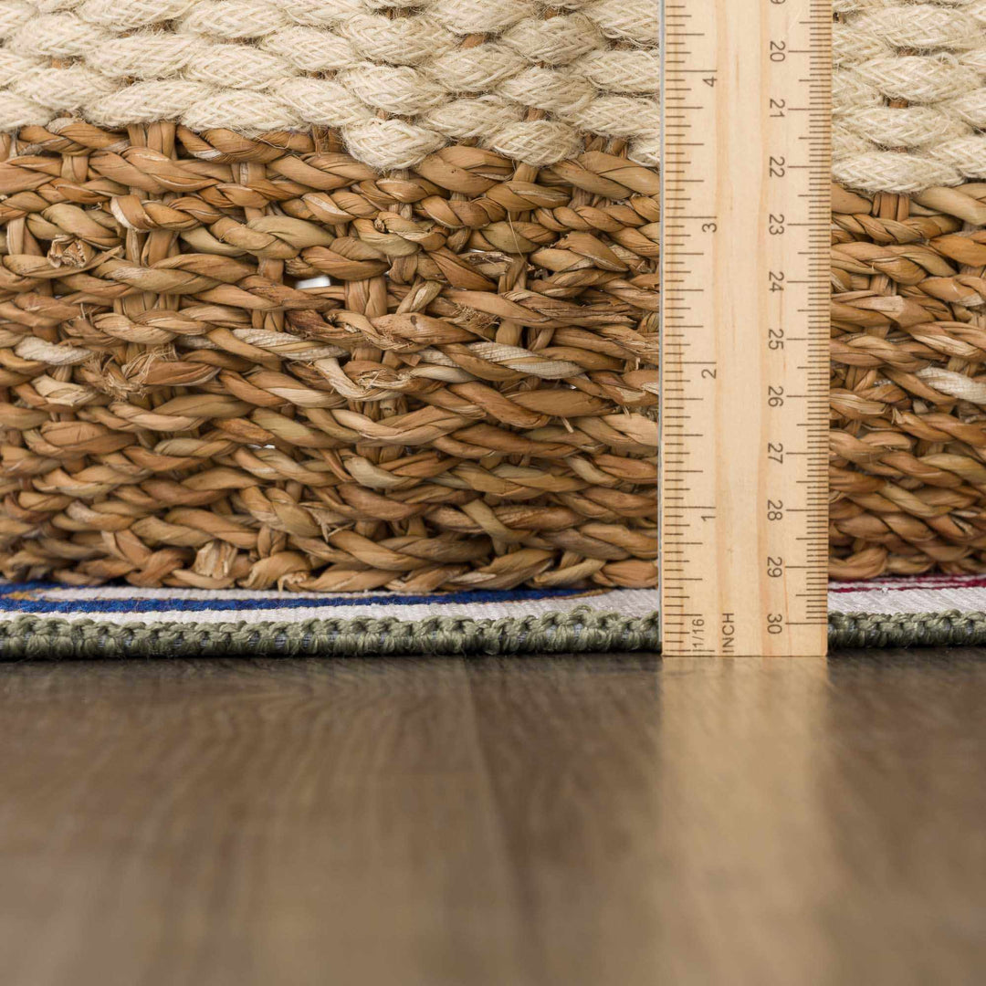 Green and Ivory Colorful Alphabets Washable Kids Rug, Perfect for kids room - The Rug Decor