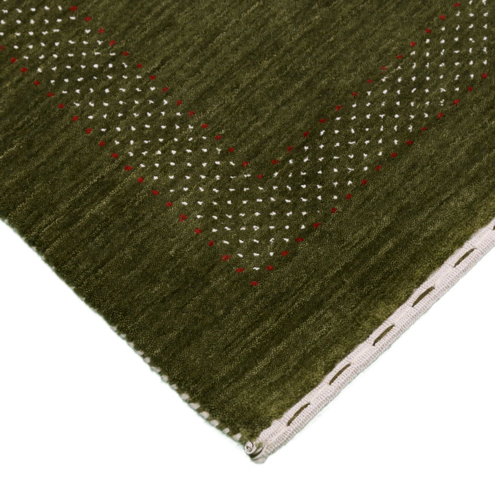 Green Tribal Center Pattern Hand Loomed Wool Area Rug - The Rug Decor
