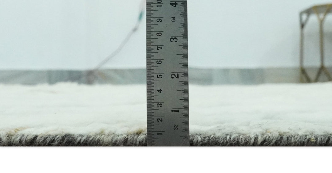 Hand Carved Texture Ivory, Gray, Charcoal and Beige Moroccan Style Modern Stripes Design 5x8 wool Area Rug - The Rug Decor