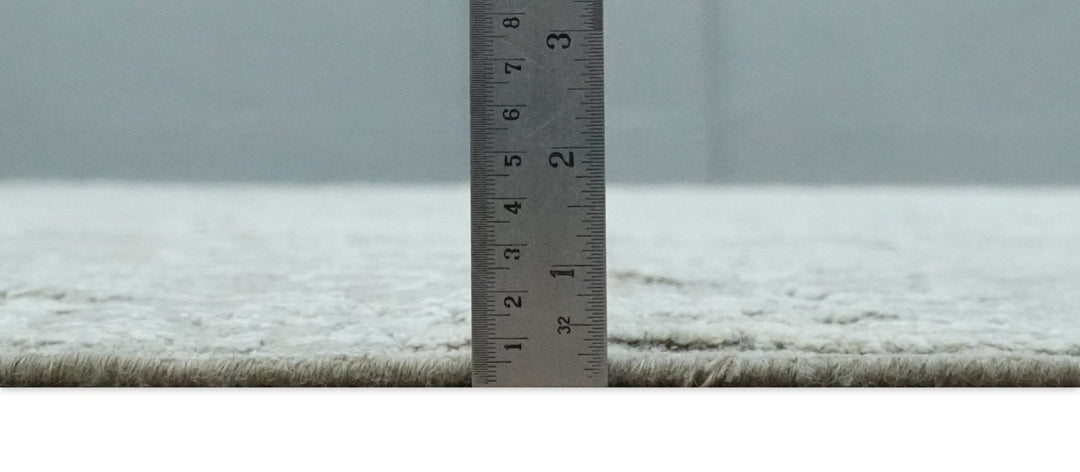 Hand Carved Texture Modern abstract Silver and Gray Hand Knotted 8x10 wool and Art Silk Area Rug - The Rug Decor