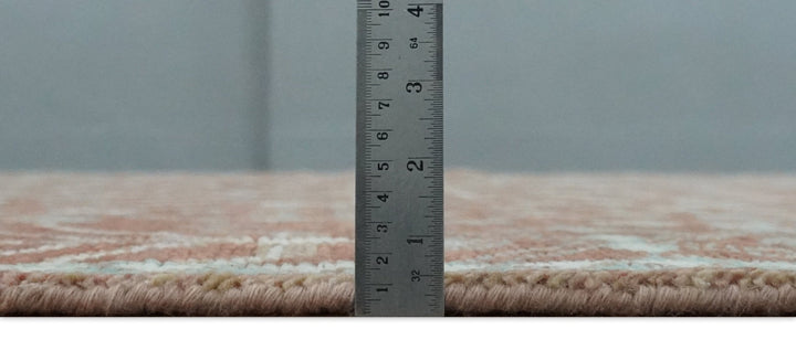 Hand knotted 8x10 Rust and Aqua Floral wool Area Rug - The Rug Decor