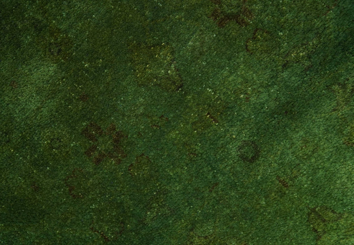 Hand Knotted Green Overdyed Traditional Oushak Design 9x12 Wool Area Rug - The Rug Decor