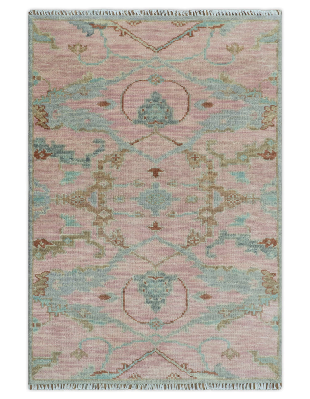 Hand Knotted Light Pink Oriental Oushak Multi Size Traditional Wool Area Rug, Living Room and Bedroom Rug - The Rug Decor