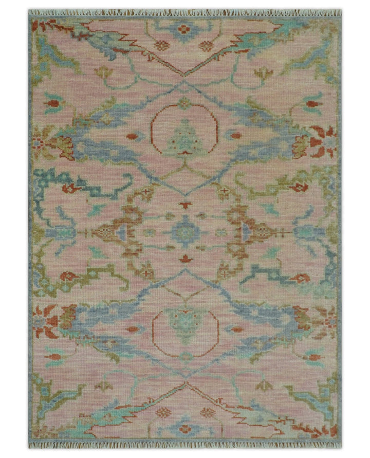Hand Knotted Light Pink Oriental Oushak Multi Size Traditional Wool Area Rug, Living Room and Bedroom Rug - The Rug Decor
