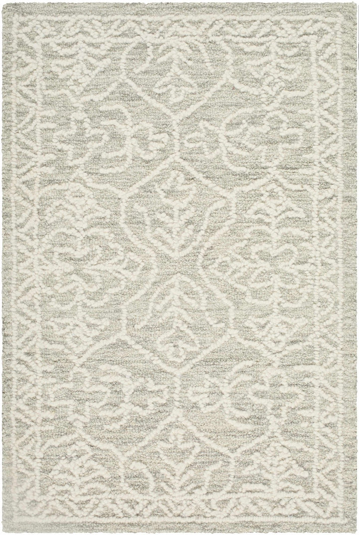 Hand Tufted Gray And Off White Traditional Wool Area Rug - The Rug Decor