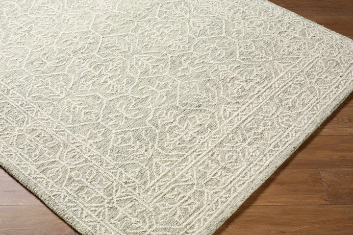 Hand Tufted Gray And Off White Traditional Wool Area Rug - The Rug Decor
