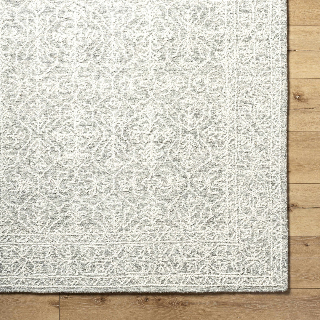 Hand Tufted Gray And Off White Traditional Wool Area Rug - The Rug Decor