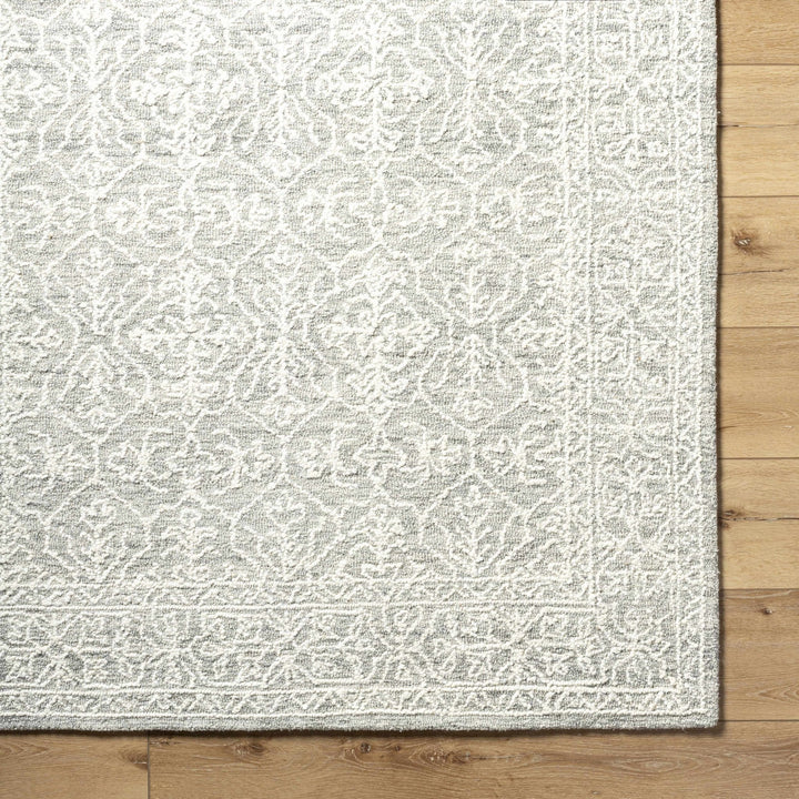 Hand Tufted Gray And Off White Traditional Wool Area Rug - The Rug Decor