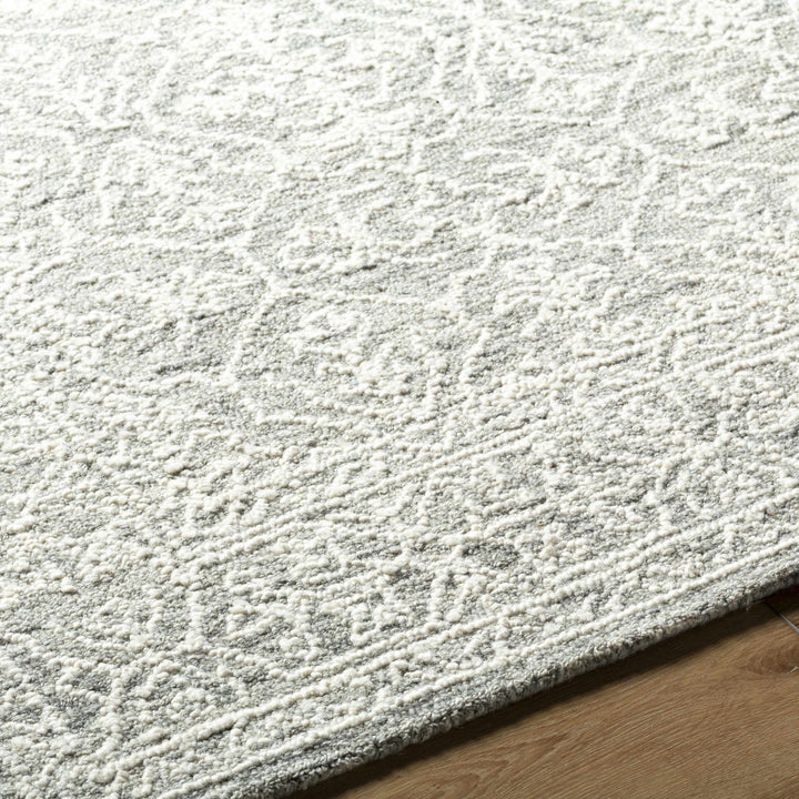 Hand Tufted Gray And Off White Traditional Wool Area Rug - The Rug Decor