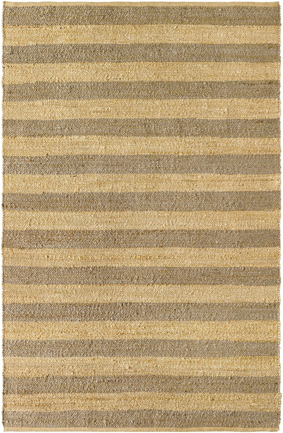 Hand Woven Geometrical stripes Design Gray and natural brown jute rug - The Rug Decor