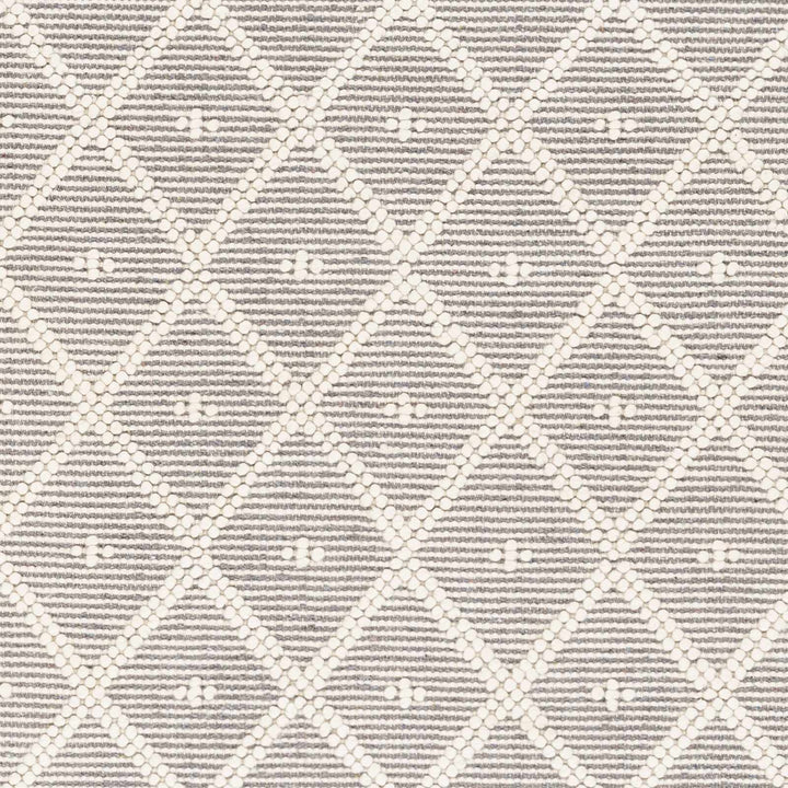Hand Woven Ivory and Gray Modern Geometrical Tassel design Wool Area Rug - The Rug Decor