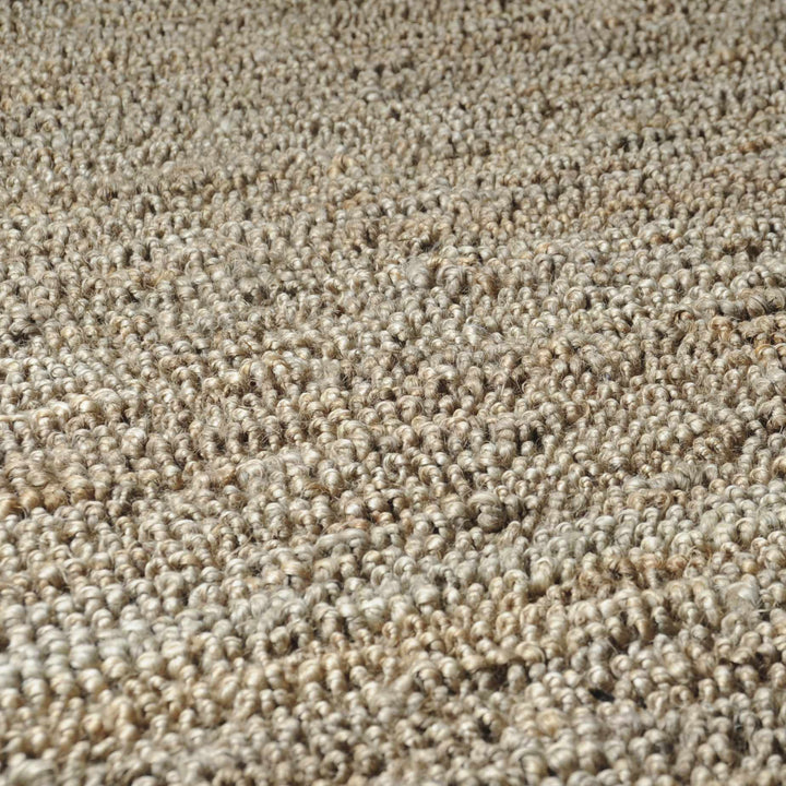 Hand woven Natural Brown Stripes Texture Chunky Jute Multi size Area Rug - The Rug Decor