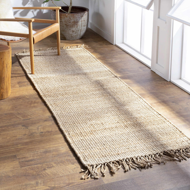 Hand Woven Tan Multi Size Jute Area Rug - The Rug Decor