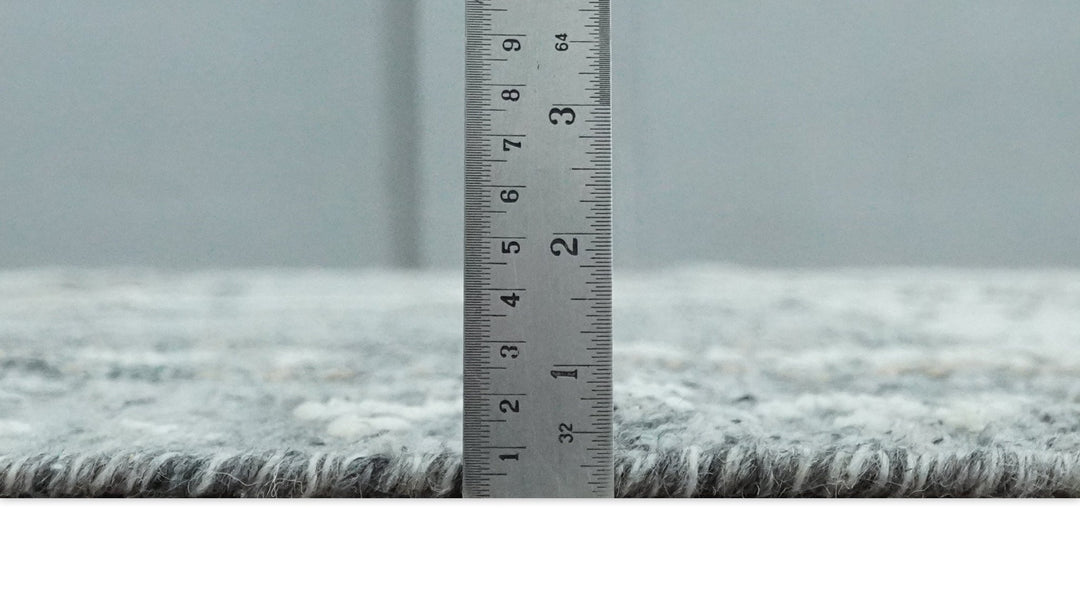 High - Low Ivory, Gray and Charcoal 8x10 hand knotted Contemporary wool Area rug - The Rug Decor