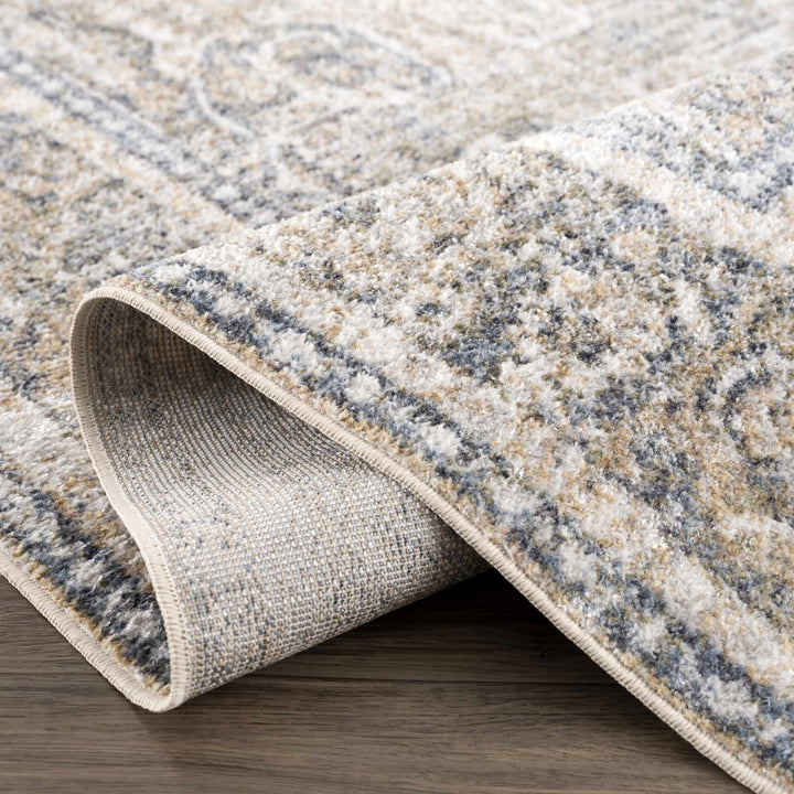 Ivory, Beige and Charcoal Vintage Style Traditional Oriental design Washable Area Rug - The Rug Decor