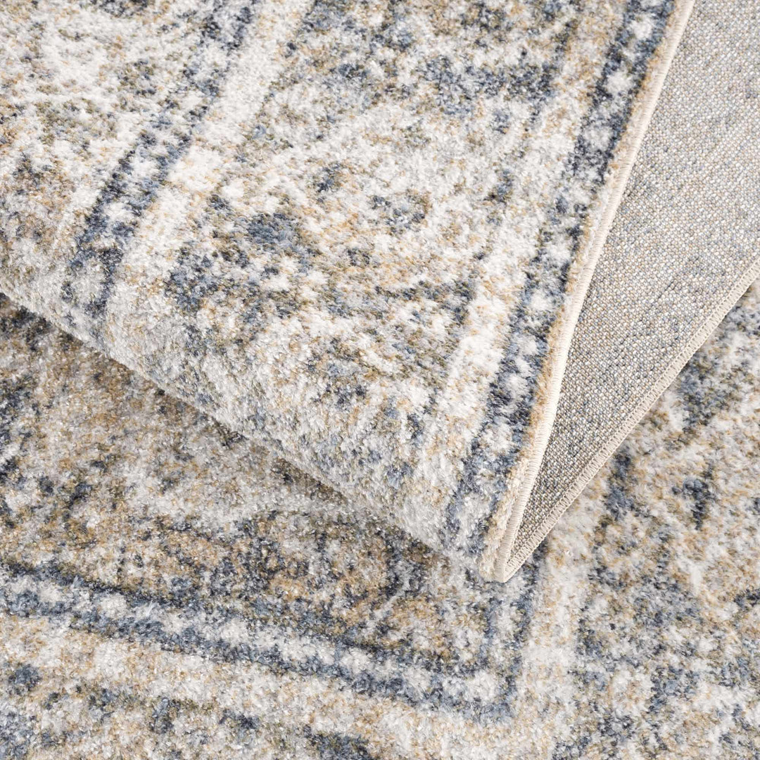 Ivory, Beige and Charcoal Vintage Style Traditional Oriental design Washable Area Rug - The Rug Decor