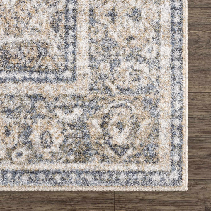 Ivory, Beige and Charcoal Vintage Style Traditional Oriental design Washable Area Rug - The Rug Decor