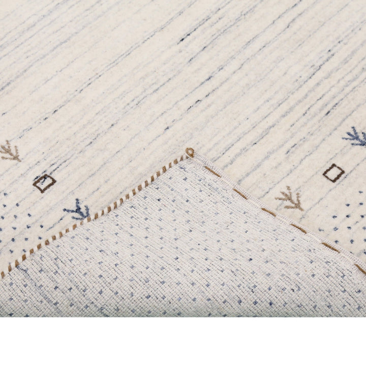 Ivory Contemporary Gabbeh Border Design Hand Loomed Wool Rug - The Rug Decor