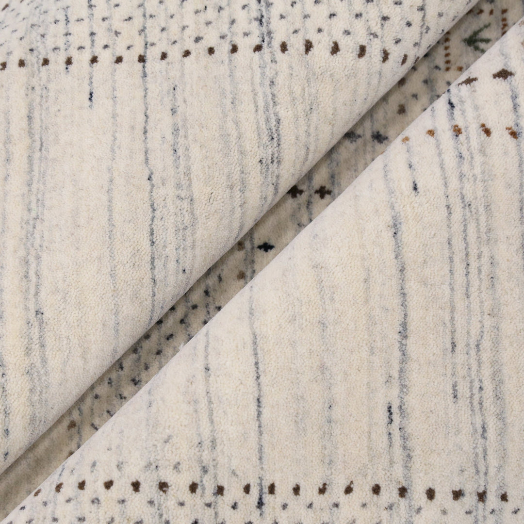 Ivory Gabbeh Design Hand Loomed Wool Area Rug - The Rug Decor