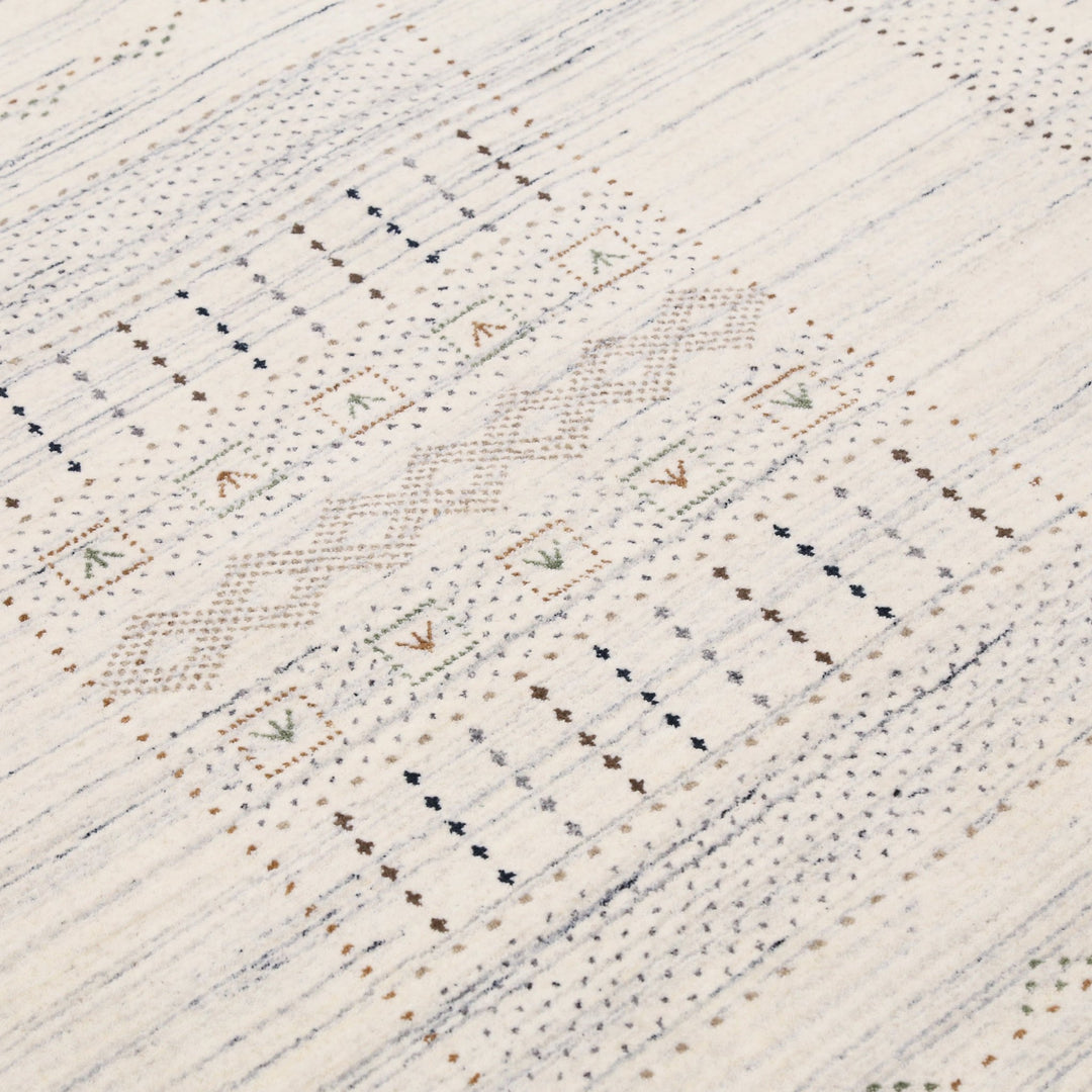 Ivory Gabbeh Design Hand Loomed Wool Area Rug - The Rug Decor