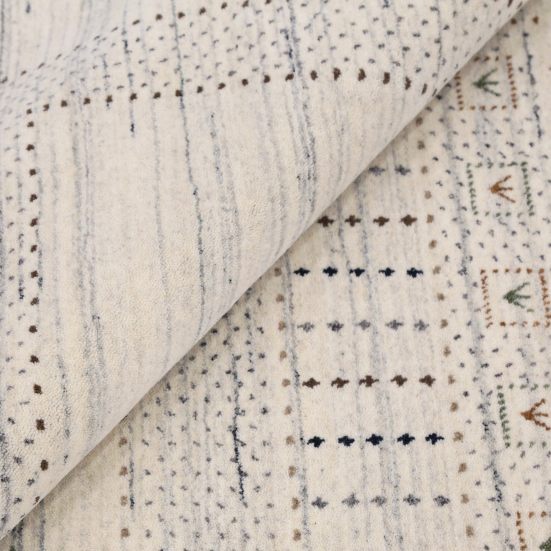 Ivory Gabbeh Design Hand Loomed Wool Area Rug - The Rug Decor