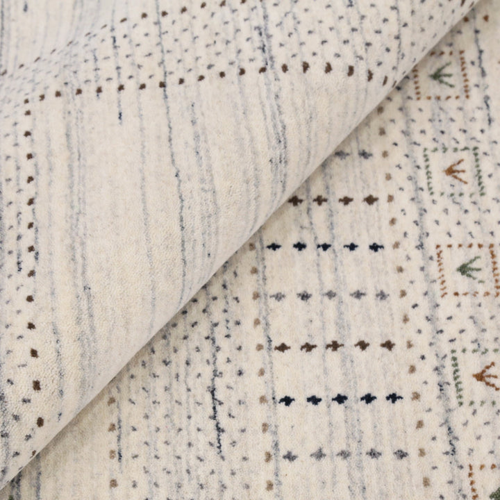 Ivory Gabbeh Design Hand Loomed Wool Area Rug - The Rug Decor