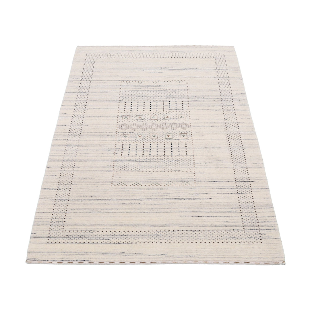 Ivory Gabbeh Design Hand Loomed Wool Area Rug - The Rug Decor