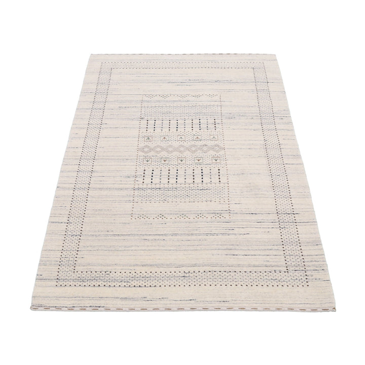Ivory Gabbeh Design Hand Loomed Wool Area Rug - The Rug Decor