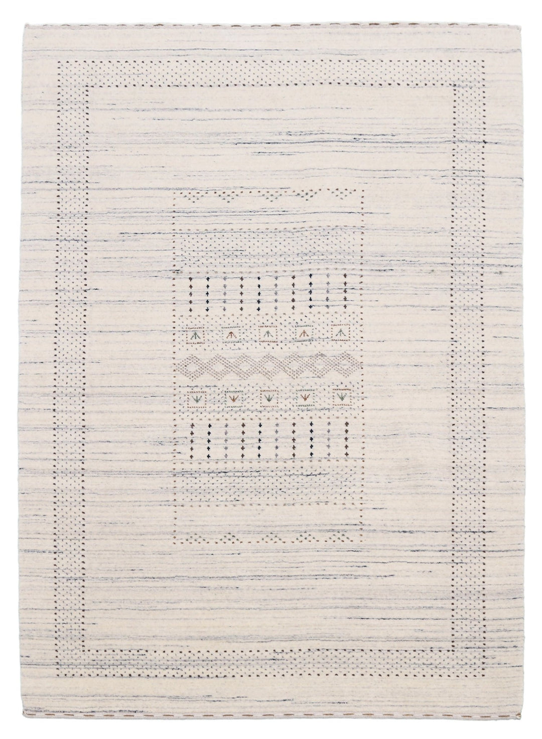 Ivory Gabbeh Design Hand Loomed Wool Area Rug - The Rug Decor