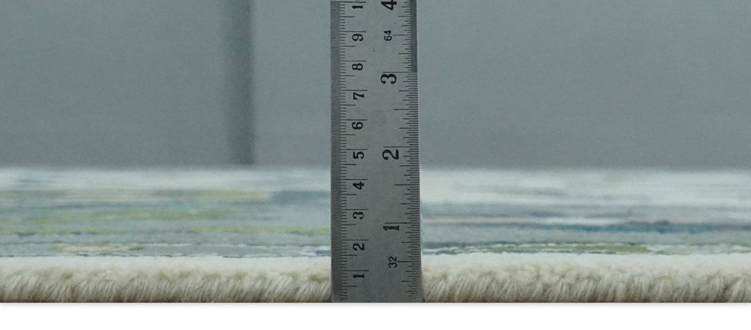 Ivory, Gray, Teal and Green Hand knotted Traditional Oushak 9x12 Wool Area Rug - The Rug Decor