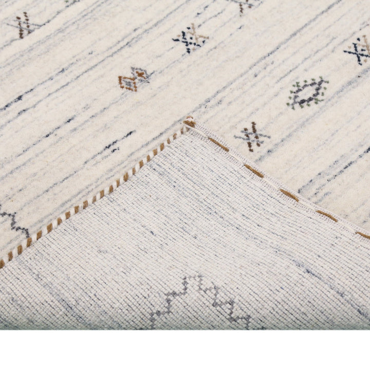 Ivory Modern Tribals Design Hand Loomed Wool Area Rug - The Rug Decor