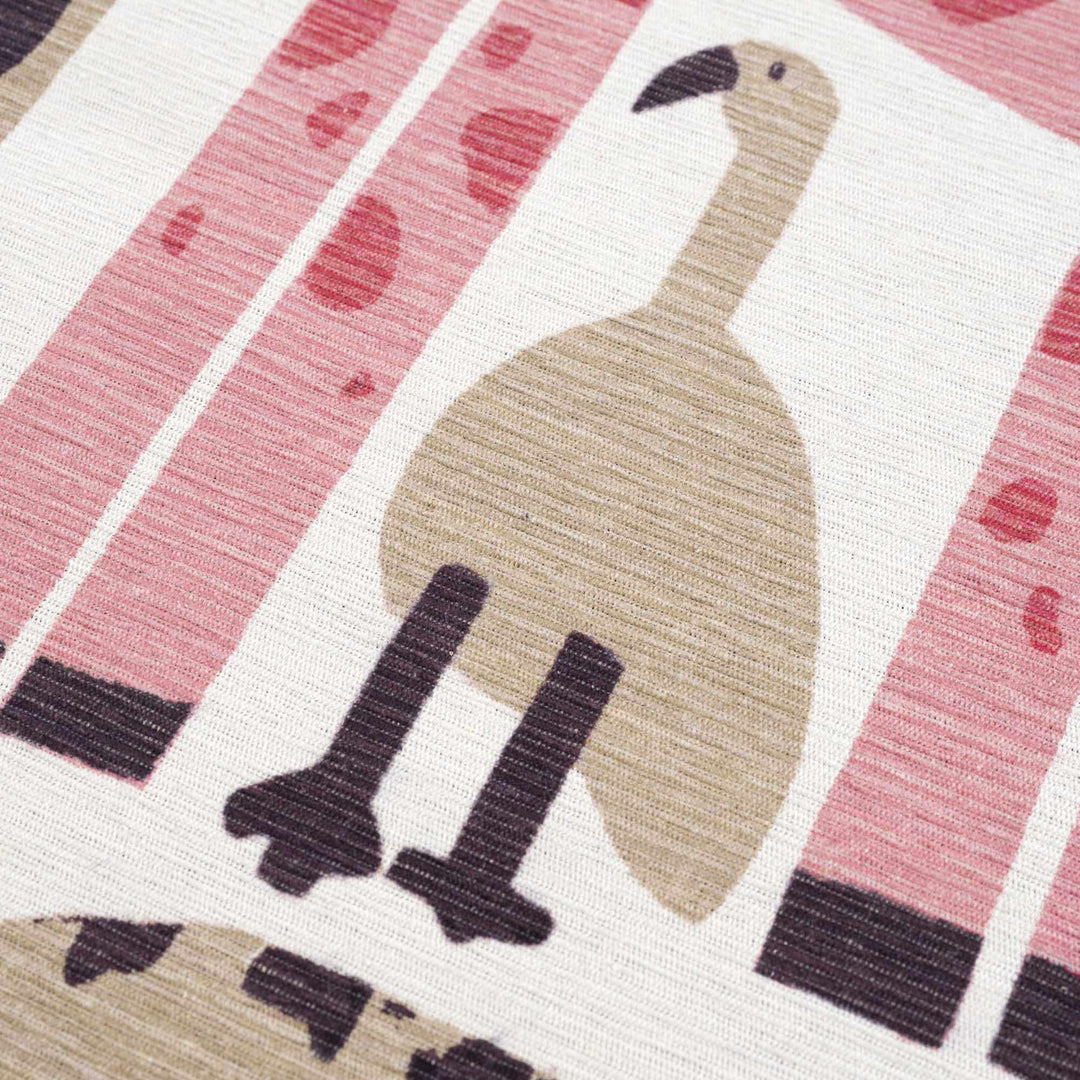 Ivory, Pink, Beige and Tan Beautiful Animal Printed Washable Kids Rug - The Rug Decor