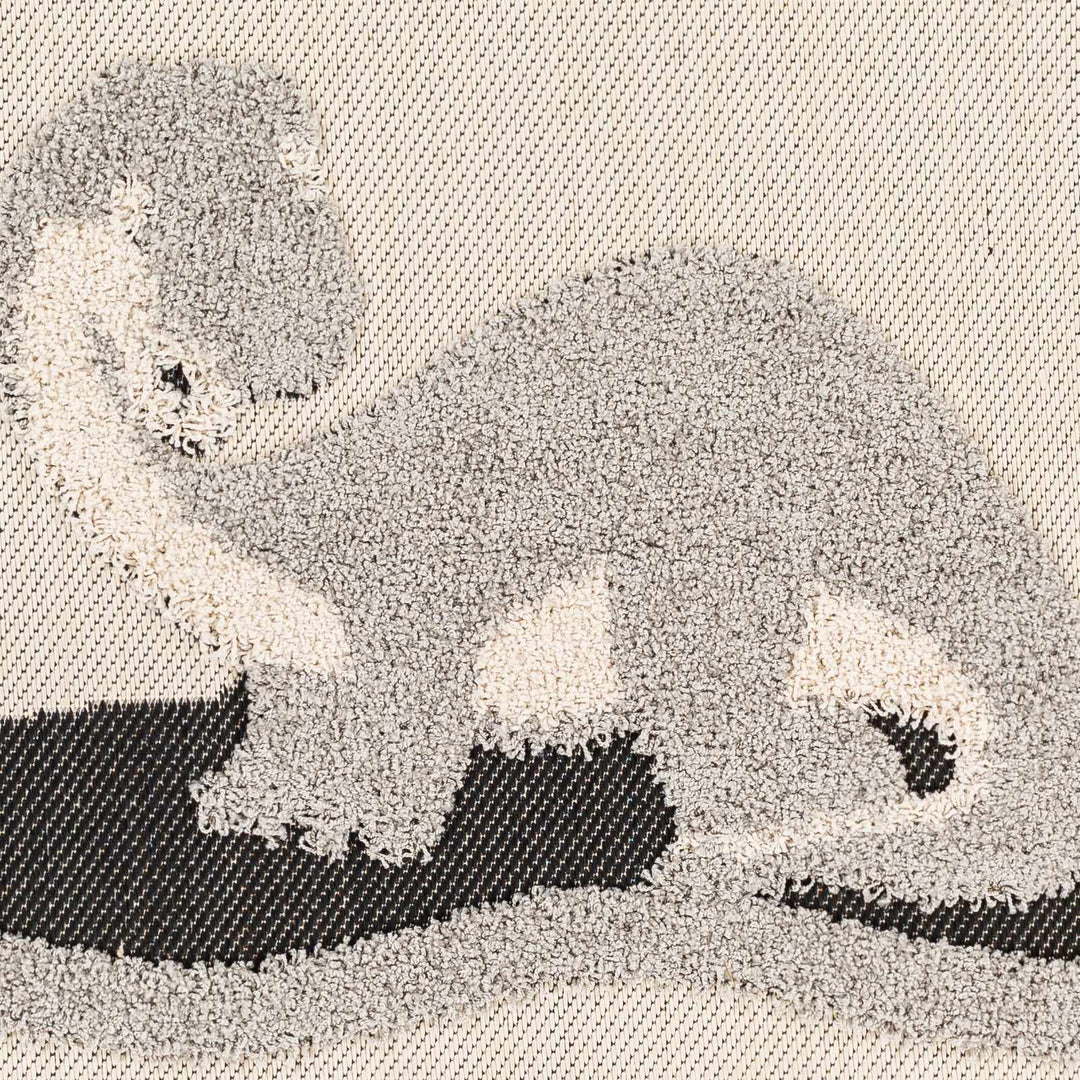 Kids Dinosaur Beige, Gray and Black high low Texture Round Outdoor safe Area Rug - The Rug Decor