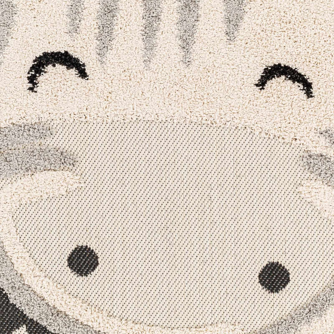 Kids Giraffe Beige, Gray and Black high low Texture Round Outdoor safe Area Rug - The Rug Decor