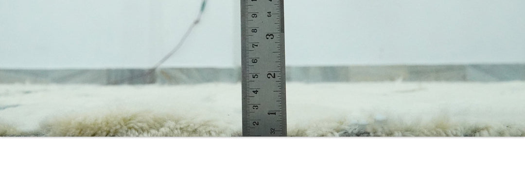 Modern Abstract Beige and Gray Hand Knotted Moroccan Style Plush Pile 5x8 wool Rug - The Rug Decor