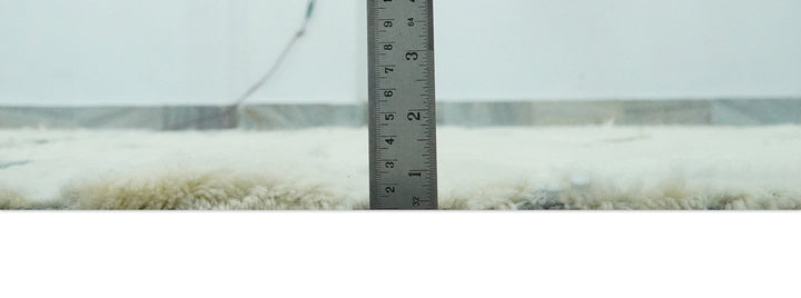 Modern Abstract Beige and Gray Hand Knotted Moroccan Style Plush Pile 5x8 wool Rug - The Rug Decor