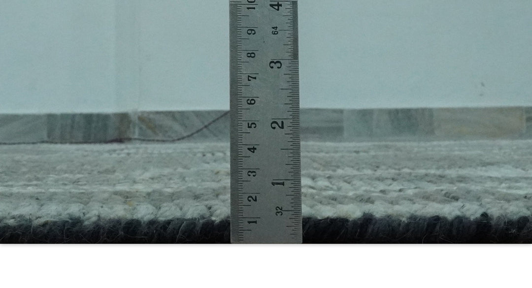 Modern abstract Charcoal and Light Blue Hand knotted 5x8 wool Area Rug - The Rug Decor