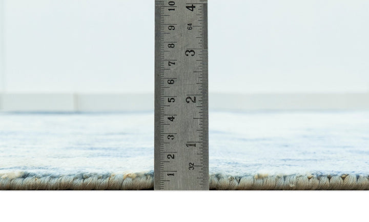 Modern Abstract Design Beige And Blue 9x12 Hand Knotted Bamboo Silk Area Rug - The Rug Decor