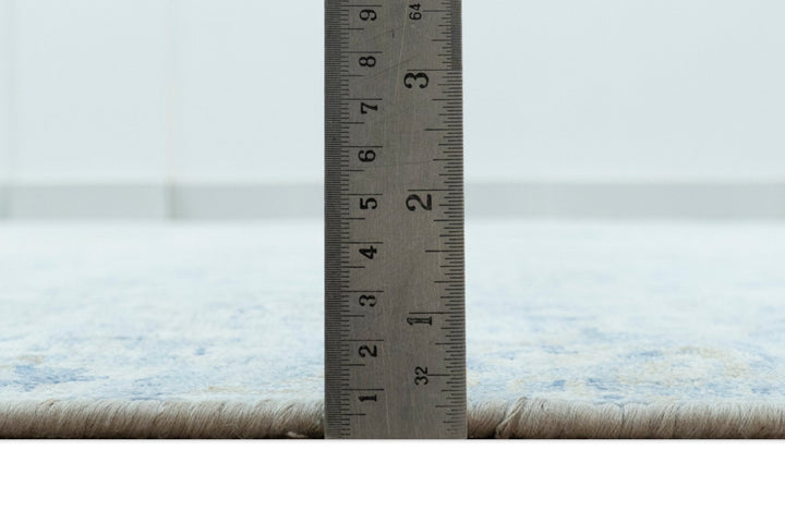 Modern Abstract Design Gray And Blue 10x13 Hand Knotted Bamboo Silk Area Rug - The Rug Decor