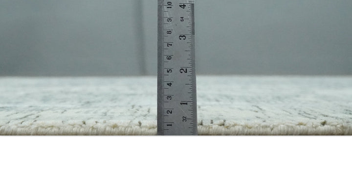 Modern Abstract Gray and Ivory 5x8 Hand loom wool and Viscose Area Rug - The Rug Decor