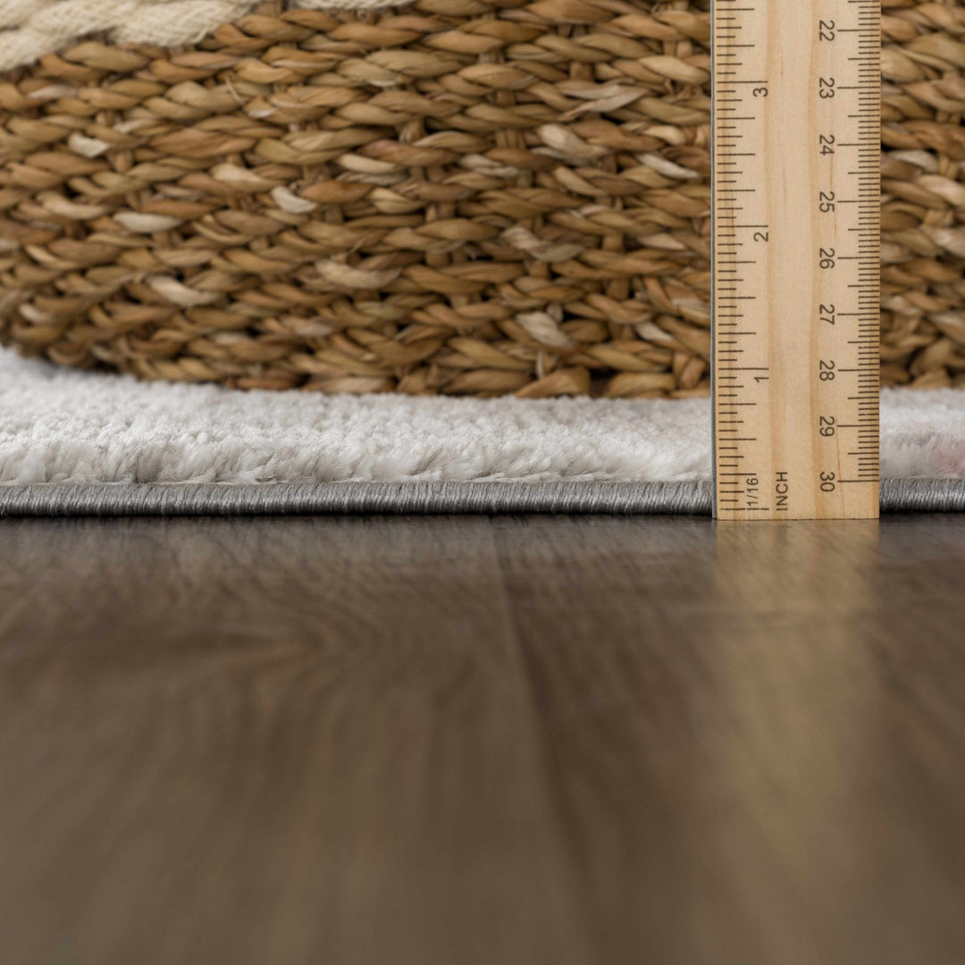 Modern Abstract Gray, Ivory and Maroon Multi Size Area Rug - The Rug Decor