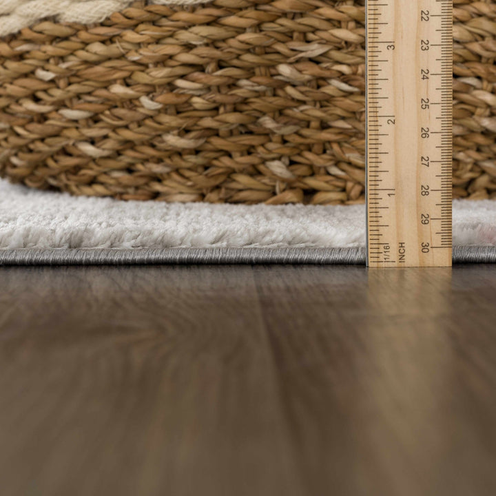 Modern Abstract Gray, Ivory and Maroon Multi Size Area Rug - The Rug Decor